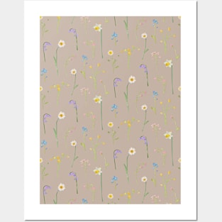 thin wildflowers - beige Posters and Art